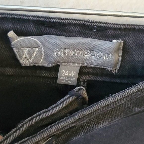 WIT & Wisdom grey studded high rise vintage‎ skinny jeans plus size 20 24 - Picture 6 of 8